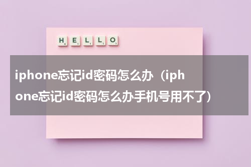 iphone忘记id密码怎么办（iphone忘记id密码怎么办手机号用不了）