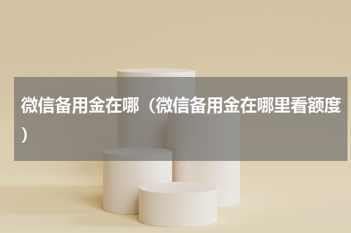 微信备用金在哪（微信备用金在哪里看额度）