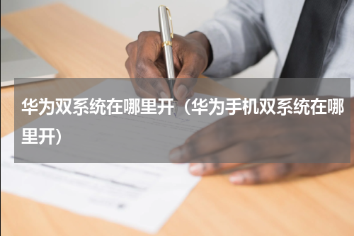 华为双系统在哪里开（华为手机双系统在哪里开）