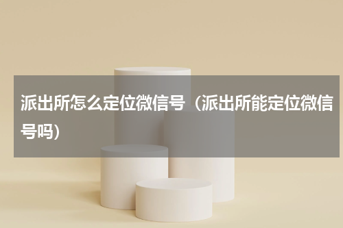 派出所怎么定位微信号（派出所能定位微信号吗）