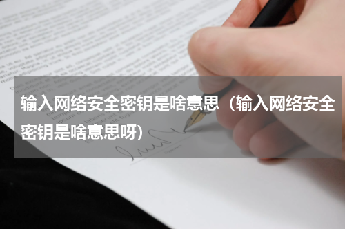 输入网络安全密钥是啥意思（输入网络安全密钥是啥意思呀）