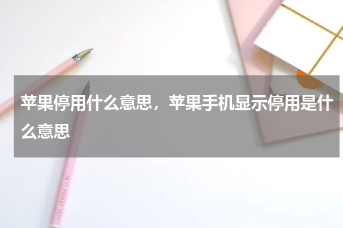 苹果停用什么意思，苹果手机显示停用是什么意思