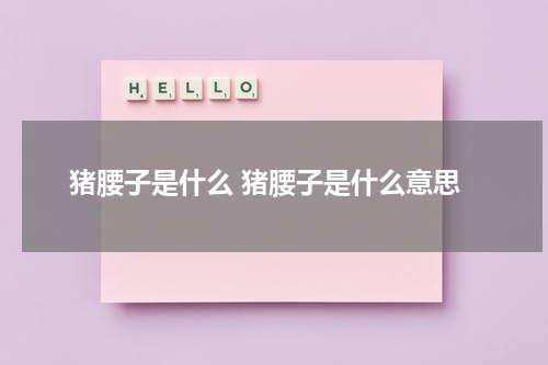 猪腰子是什么 猪腰子是什么意思