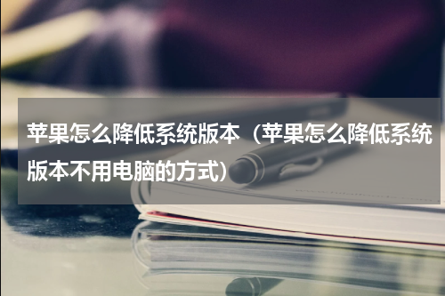 苹果怎么降低系统版本（苹果怎么降低系统版本不用电脑的方式）