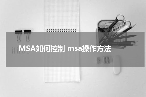MSA如何控制 msa操作方法