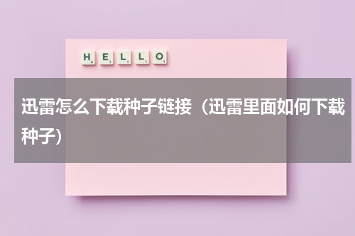 迅雷怎么下载种子链接（迅雷里面如何下载种子）