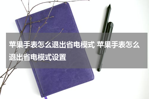 苹果手表怎么退出省电模式 苹果手表怎么退出省电模式设置