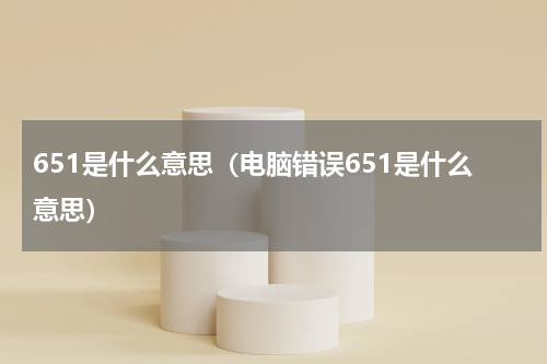 651是什么意思（电脑错误651是什么意思）