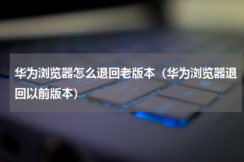 华为浏览器怎么退回老版本（华为浏览器退回以前版本）
