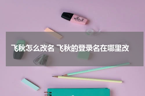飞秋怎么改名 飞秋的登录名在哪里改