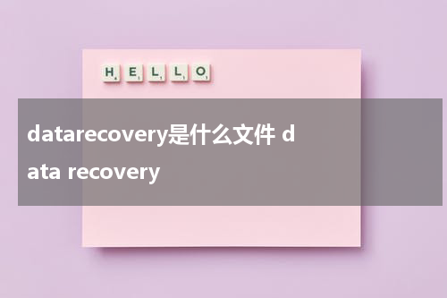 datarecovery是什么文件 data recovery
