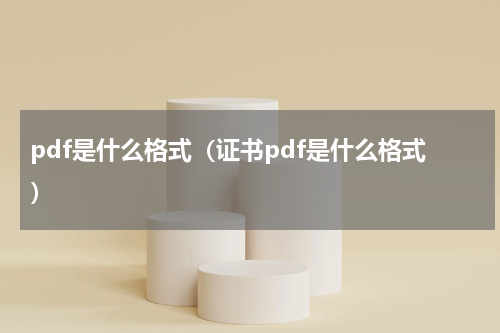 pdf是什么格式（证书pdf是什么格式）