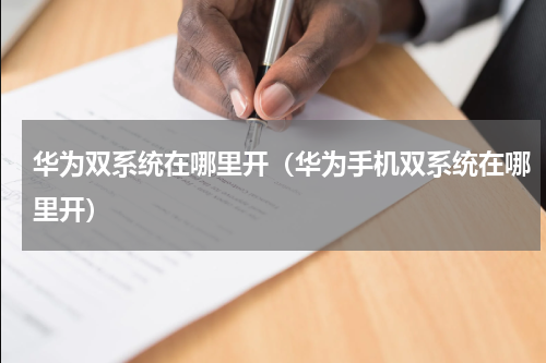 华为双系统在哪里开（华为手机双系统在哪里开）