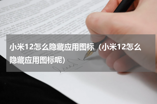 小米12怎么隐藏应用图标（小米12怎么隐藏应用图标呢）