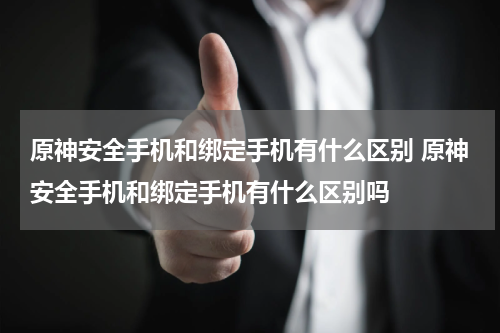 原神安全手机和绑定手机有什么区别 原神安全手机和绑定手机有什么区别吗