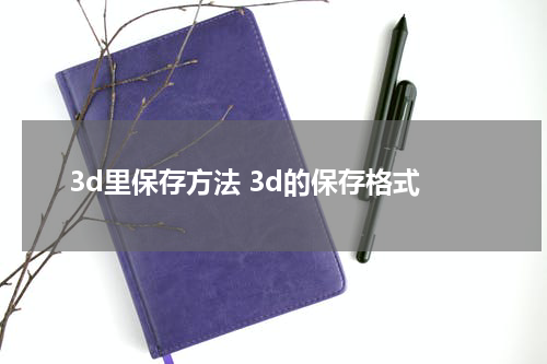 3d里保存方法 3d的保存格式