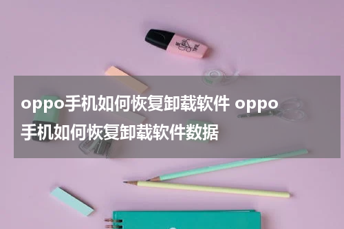 oppo手机如何恢复卸载软件 oppo手机如何恢复卸载软件数据