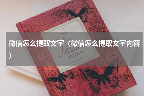 微信怎么提取文字（微信怎么提取文字内容）