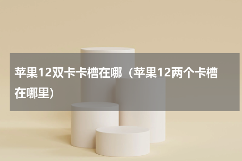 苹果12双卡卡槽在哪（苹果12两个卡槽在哪里）