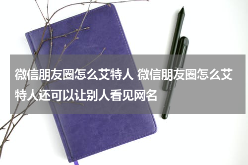 微信朋友圈怎么艾特人 微信朋友圈怎么艾特人还可以让别人看见网名
