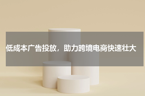  低成本广告投放，助力跨境电商快速壮大