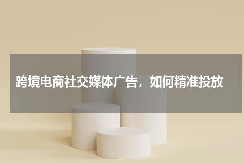  跨境电商社交媒体广告，如何精准投放