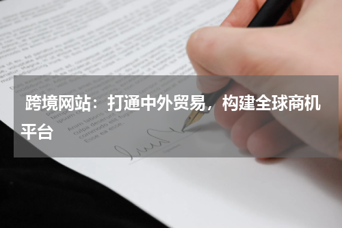  跨境网站：打通中外贸易，构建全球商机平台