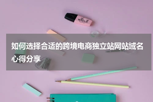  如何选择合适的跨境电商独立站网站域名 心得分享  