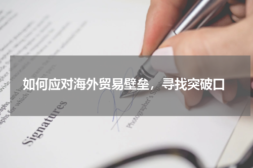  如何应对海外贸易壁垒，寻找突破口