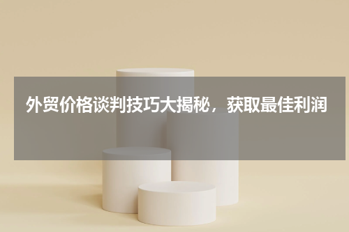  外贸价格谈判技巧大揭秘，获取最佳利润 