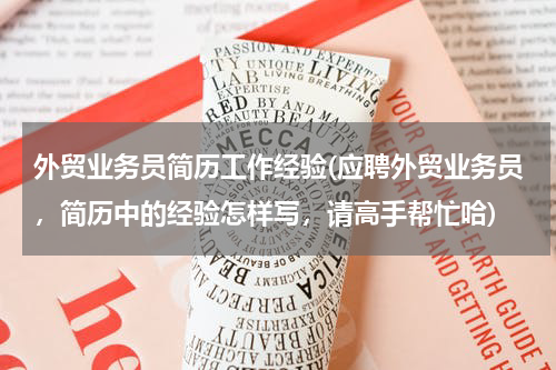 外贸业务员简历工作经验(应聘外贸业务员，简历中的经验怎样写，请高手帮忙哈)