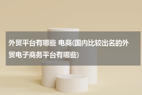 外贸平台有哪些 电商(国内比较出名的外贸电子商务平台有哪些)