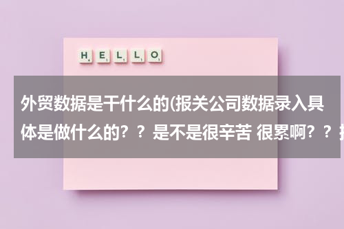 外贸数据是干什么的(报关公司数据录入具体是做什么的？？是不是很辛苦 很累啊？？报关数据录入电脑是不是很辛苦啊？)