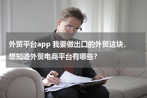 外贸平台app 我要做出口的外贸这块，想知道外贸电商平台有哪些？