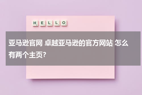 亚马逊官网 卓越亚马逊的官方网站 怎么有两个主页？